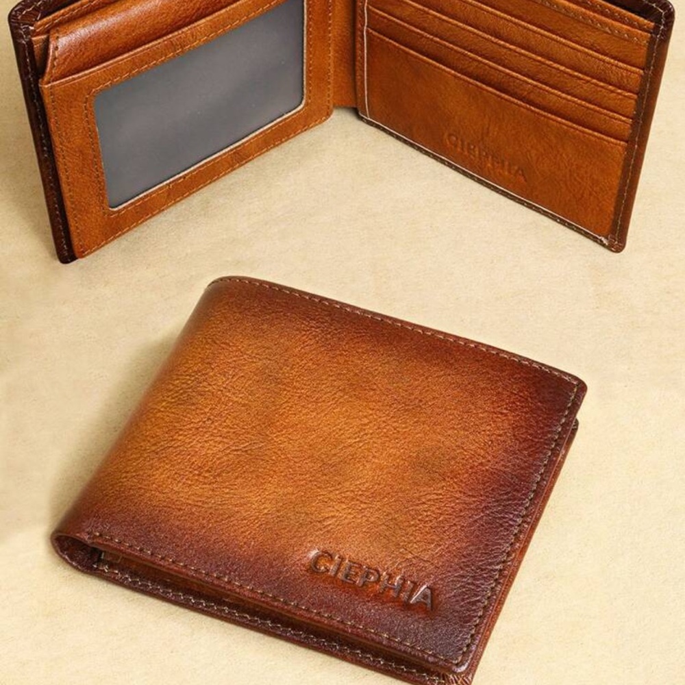 New Genuine Leather men’s Brown Wallet - Picture 2 of 9